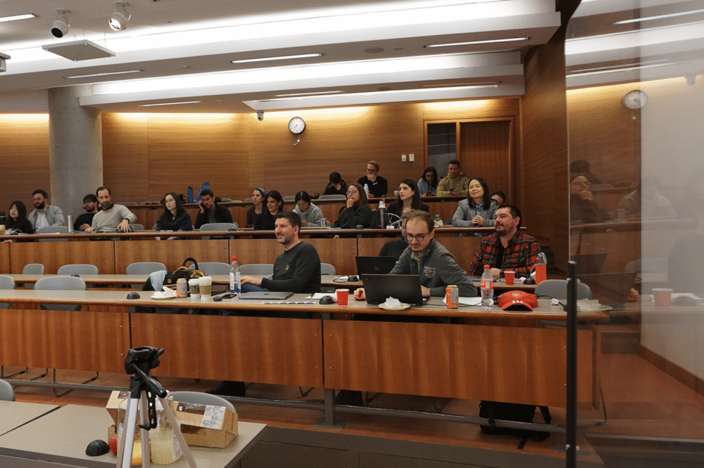 Graduate students in a classroom