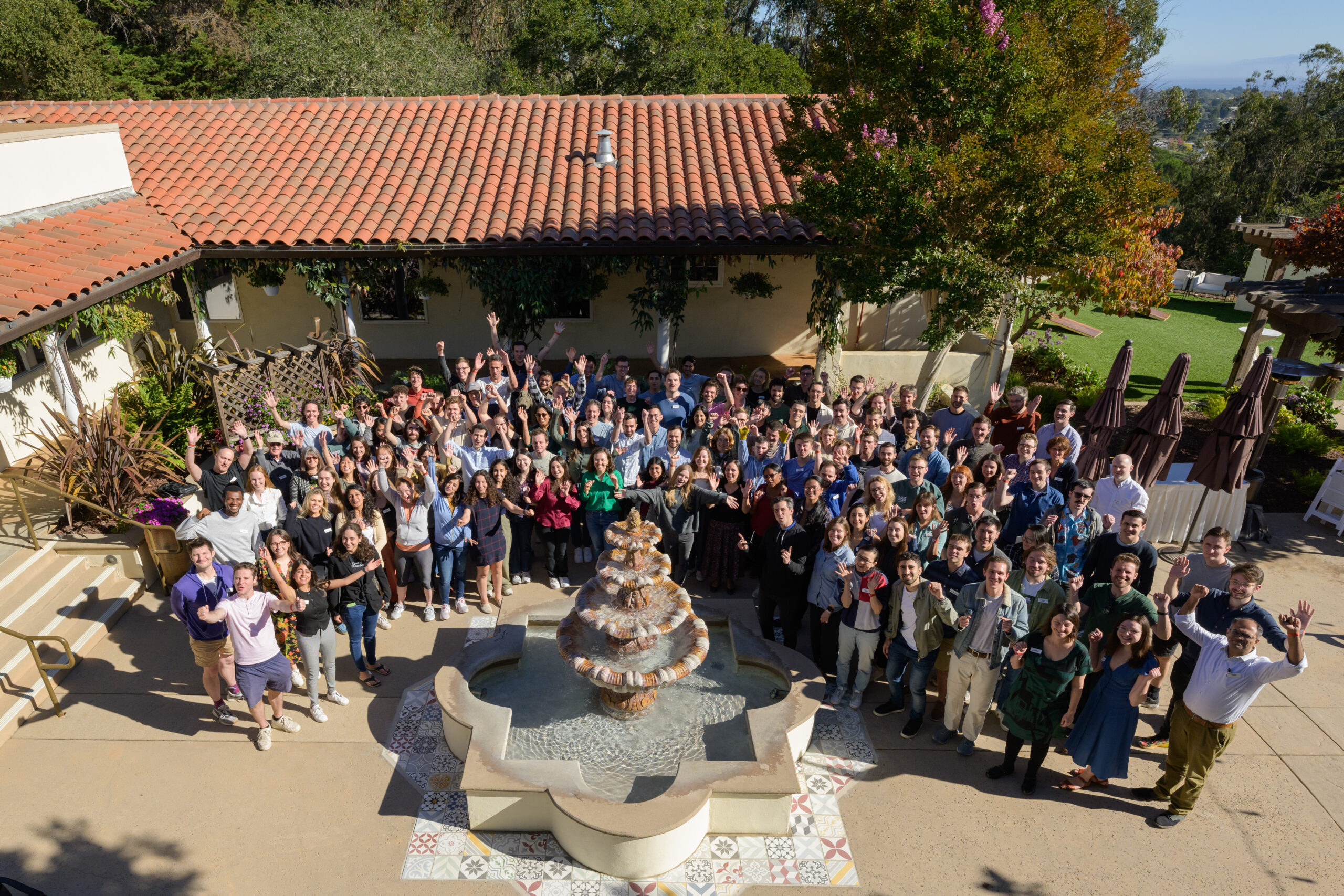 All staff at a team retreat