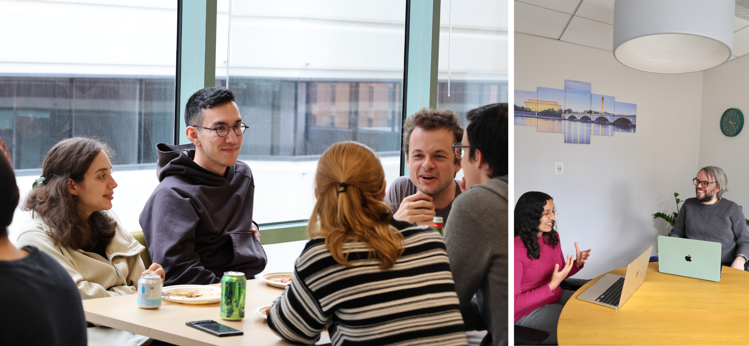 Lunch at our San Francisco office, and a meeting room in D.C.